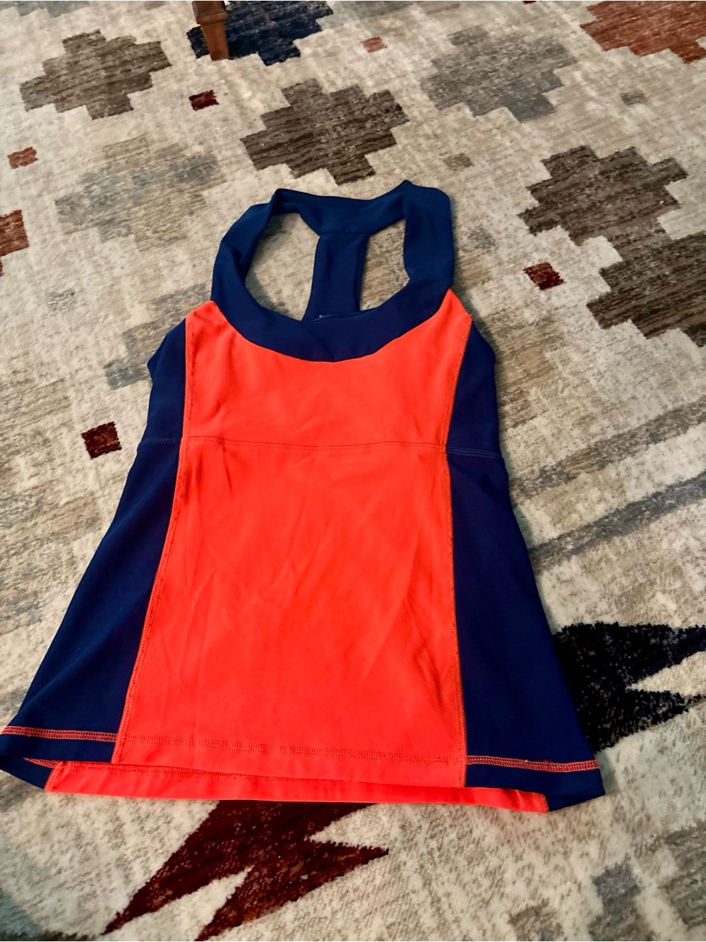 Body Central Navy and Orange Athletic Tank Top